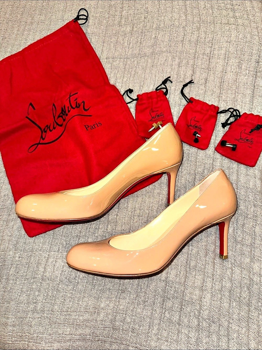 Christian Louboutin Simple Pump 85 Patent Calf Pumps Pink EU 38.5